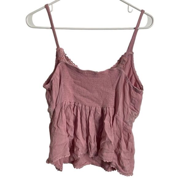 Vtg Y2K American Rag Womens Babydoll Top L Pink Lace Empire Waist Twee Coquette - Picture 2 of 6